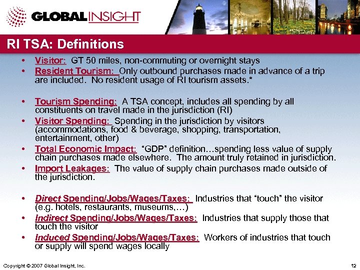 RI TSA: Definitions • • Visitor: GT 50 miles, non-commuting or overnight stays Resident