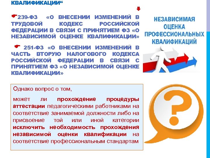 КВАЛИФИКАЦИИ“ 239 -ФЗ «О ВНЕСЕНИИ ИЗМЕНЕНИЙ В ТРУДОВОЙ КОДЕКС РОССИЙСКОЙ ФЕДЕРАЦИИ В СВЯЗИ С