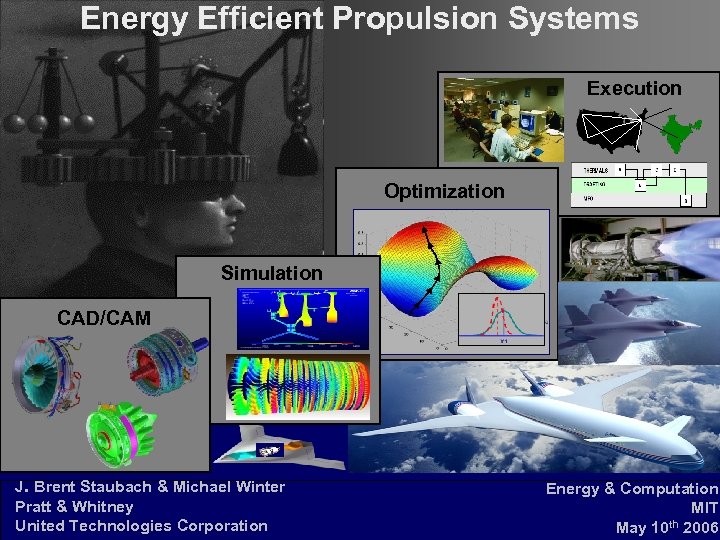Energy Efficient Propulsion Systems Execution Optimization Simulation CAD/CAM J. Brent Staubach & Michael Winter