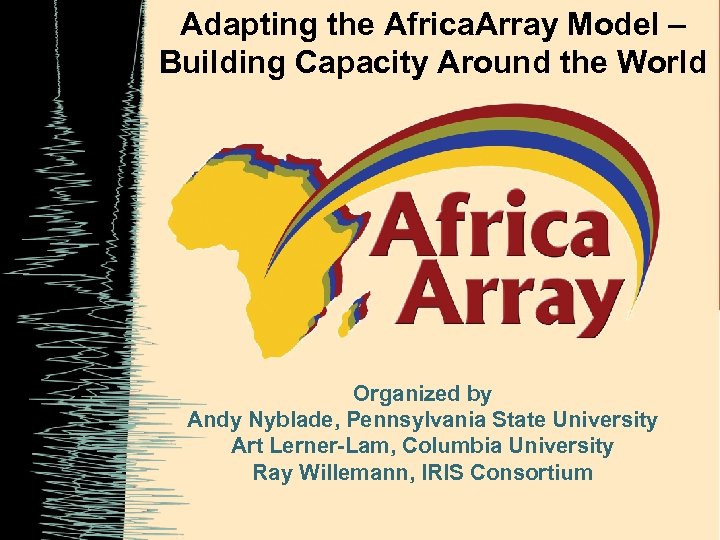 Adapting the Africa. Array Model – Building Capacity Around the World Organized by Andy