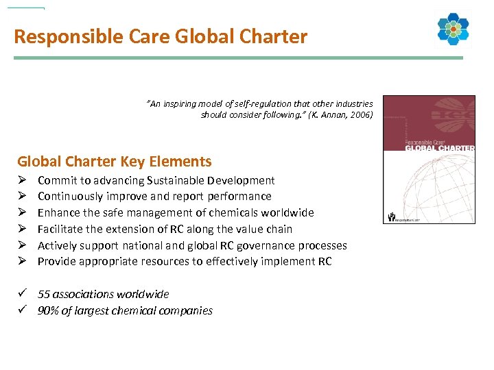 Responsible Care Global Charter ”An inspiring model of self-regulation that other industries should consider