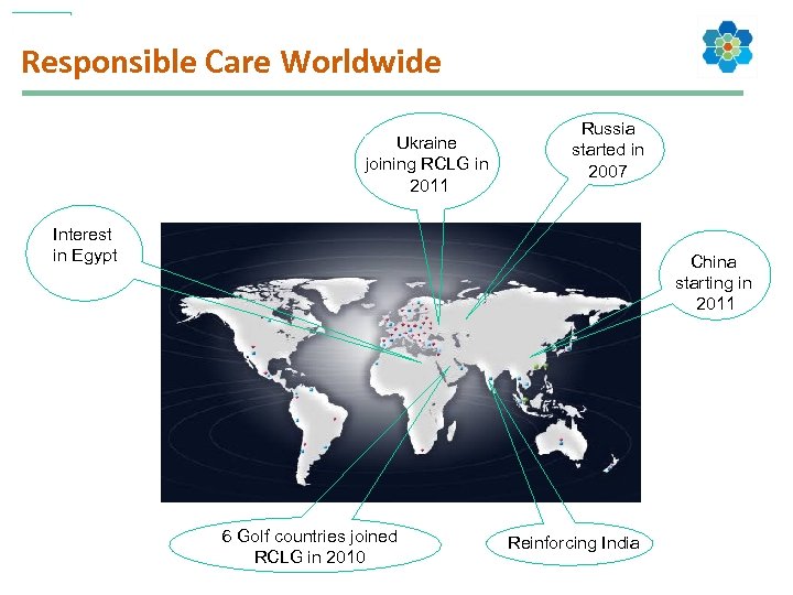 Responsible Care Worldwide Ukraine joining RCLG in 2011 Russia started in 2007 Interest in