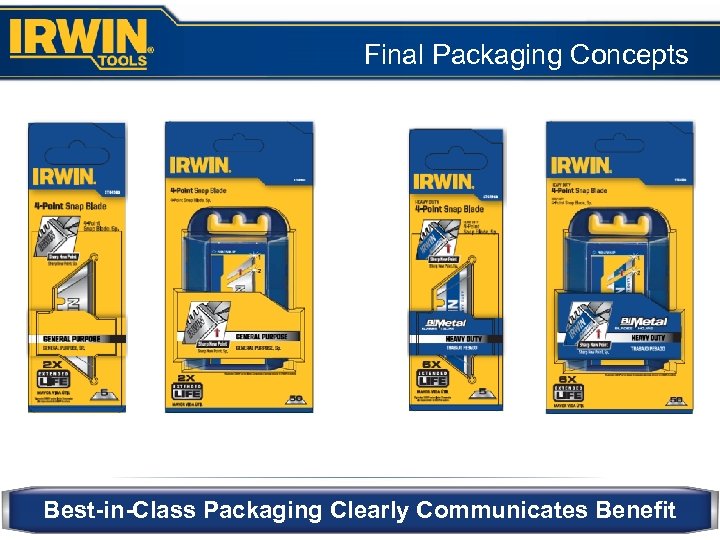 Final Packaging Concepts Best-in-Class Packaging Clearly Communicates Benefit 