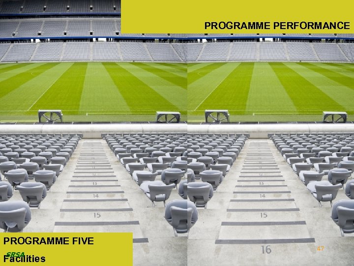 PROGRAMME PERFORMANCE PROGRAMME FIVE SRSA Facilities 47 