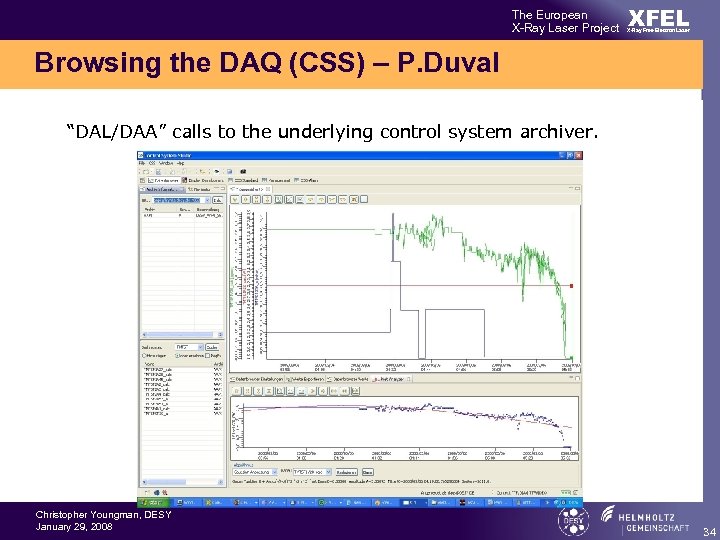The European X-Ray Laser Project XFEL X-Ray Free-Electron Laser Browsing the DAQ (CSS) –
