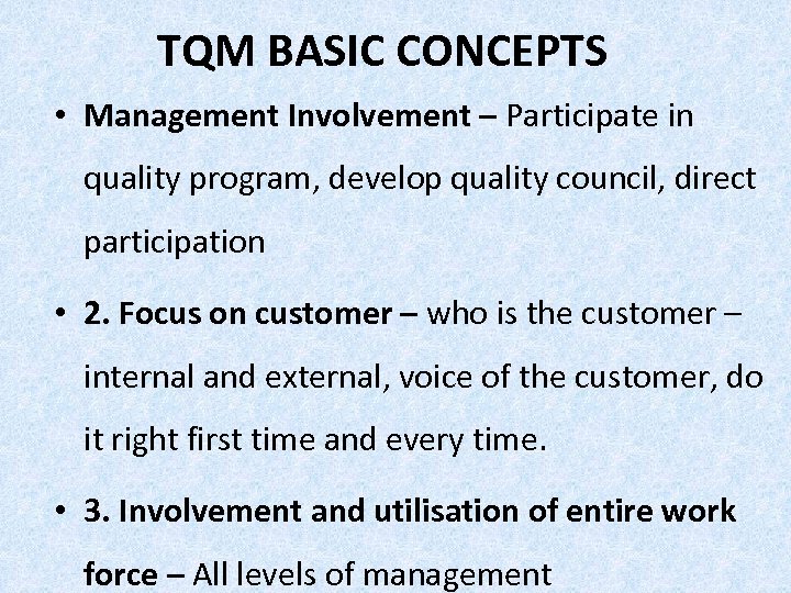 GE 6757 -TOTAL QUALITY MANAGEMENT OBJECTIVES