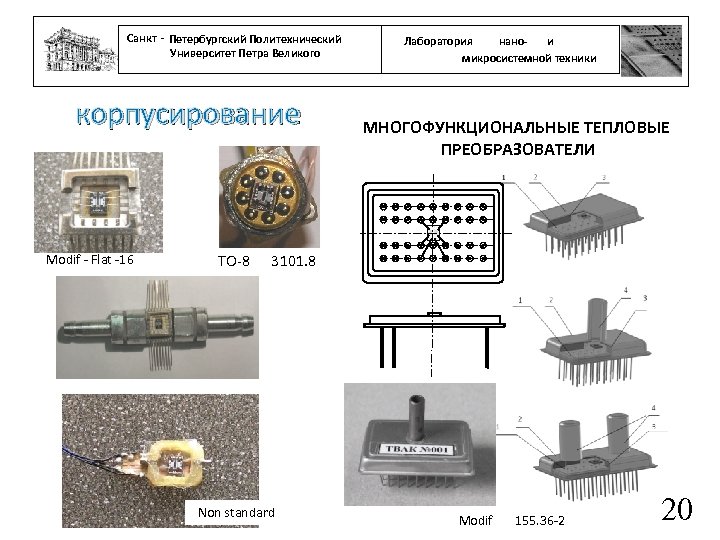 Санкт - Петербургский Политехнический Университет Петра Великого корпусирование Modif - Flat -16 TO-8 нанои