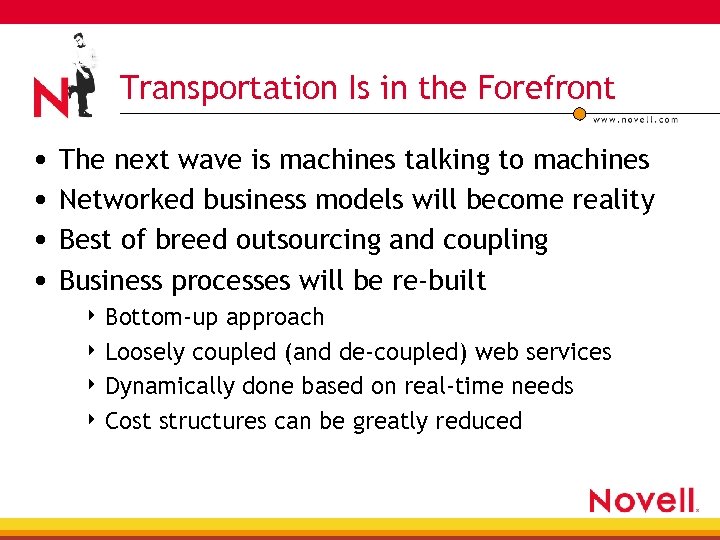 Transportation Is in the Forefront • The next wave is machines talking to machines