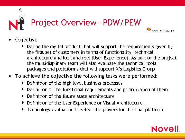 Project Overview—PDW/PEW • Objective 4 Define the digital product that will support the requirements