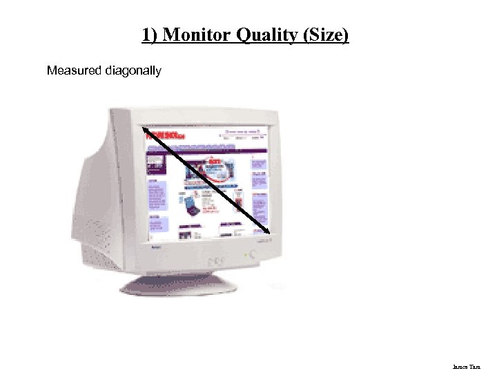 1) Monitor Quality (Size) Measured diagonally James Tam 