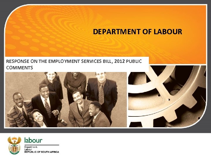 DEPARTMENT OF LABOUR RESPONSE ON THE EMPLOYMENT SERVICES BILL, 2012 PUBLIC COMMENTS 