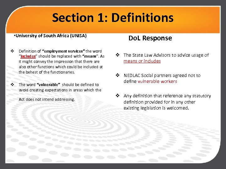 Section 1: Definitions • University of South Africa (UNISA) v Definition of “employment services”