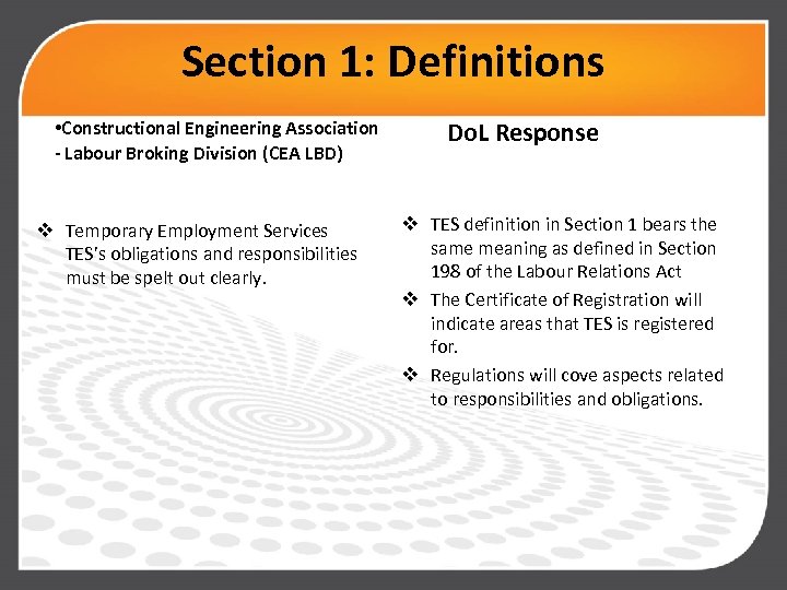 Section 1: Definitions • Constructional Engineering Association - Labour Broking Division (CEA LBD) v