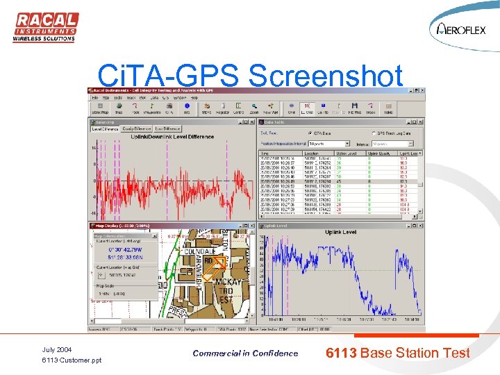 Ci. TA-GPS Screenshot July 2004 6113 Customer. ppt Commercial in Confidence 6113 Base Station