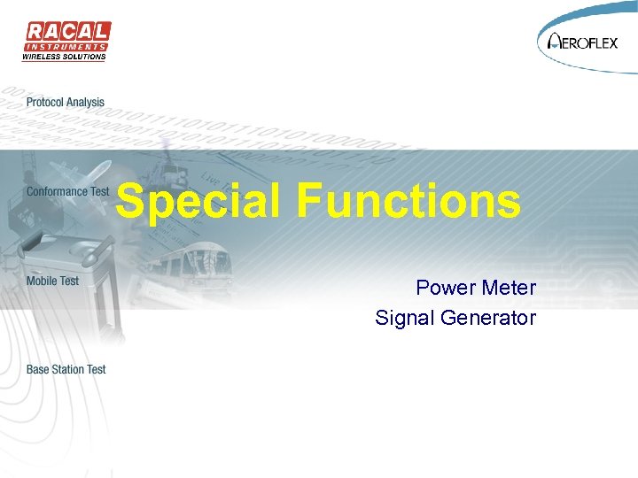 Special Functions Power Meter Signal Generator 