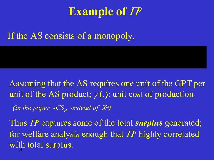 Example of a If the AS consists of a monopoly, Assuming that the AS