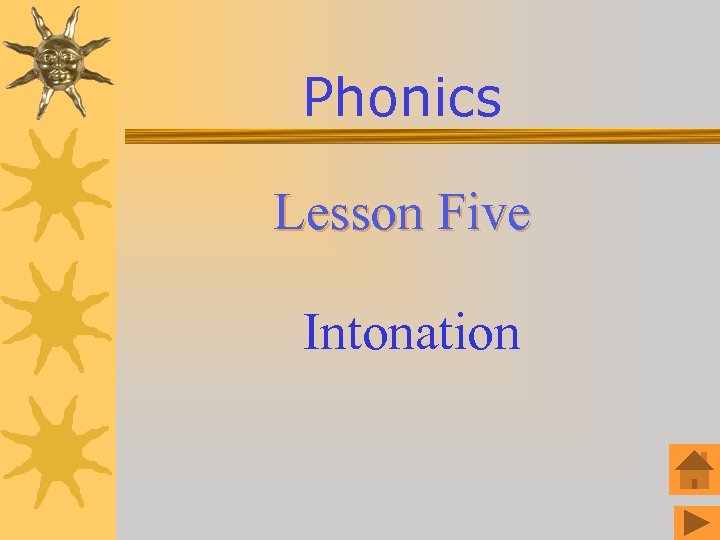 Phonics Lesson Five Lesson Intonation 