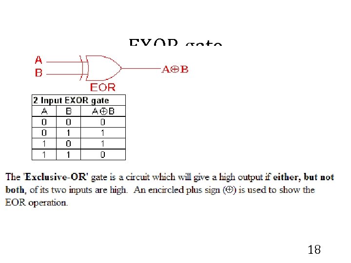EXOR gate 18 