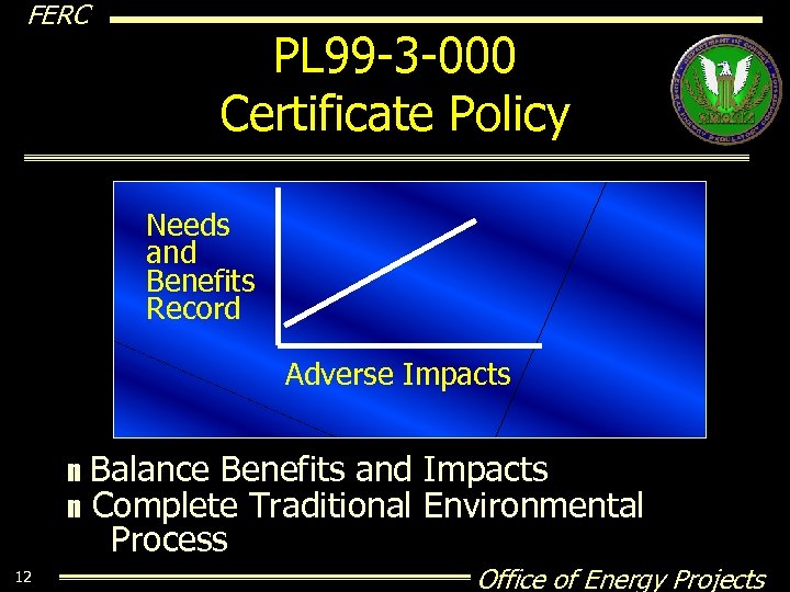 FERC PL 99 -3 -000 Certificate Policy Needs and Benefits Record Adverse Impacts n