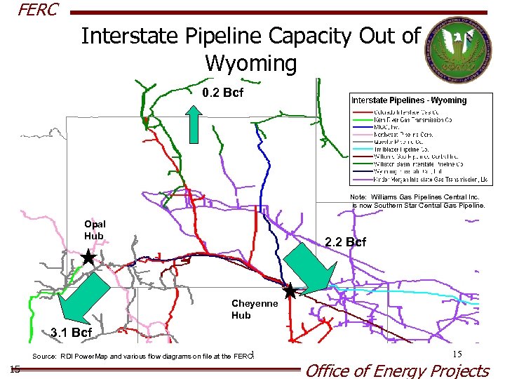 FERC Interstate Pipeline Capacity Out of Wyoming 0. 2 Bcf Note: Williams Gas Pipelines