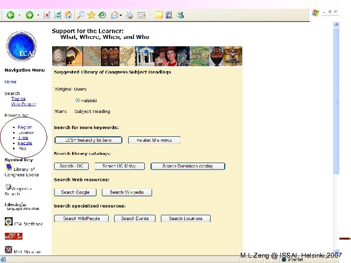 M. L. Zeng @ ISSAI, Helsinki, 2007 