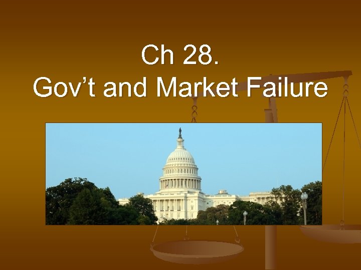 Ch 28. Gov’t and Market Failure 