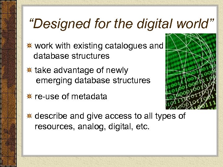 “Designed for the digital world” work with existing catalogues and database structures take advantage