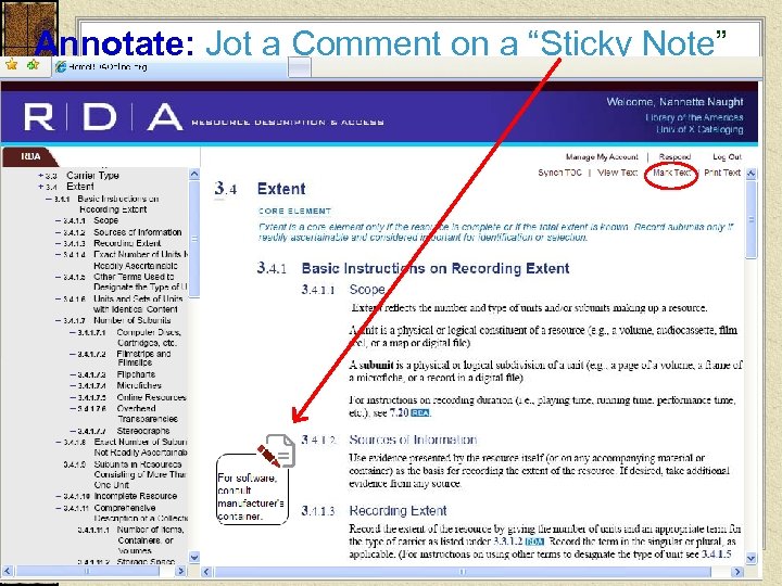 Annotate: Jot a Comment on a “Sticky Note” 