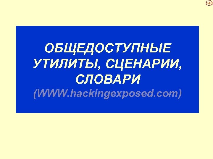 146 ОБЩЕДОСТУПНЫЕ УТИЛИТЫ, СЦЕНАРИИ, СЛОВАРИ (WWW. hackingexposed. com) 