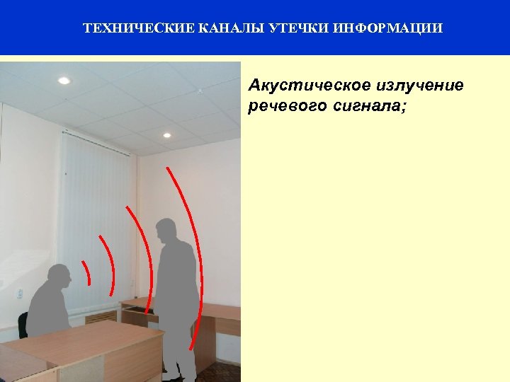 29 ТЕХНИЧЕСКИЕ КАНАЛЫ УТЕЧКИ ИНФОРМАЦИИ Акустическое излучение речевого сигнала; 