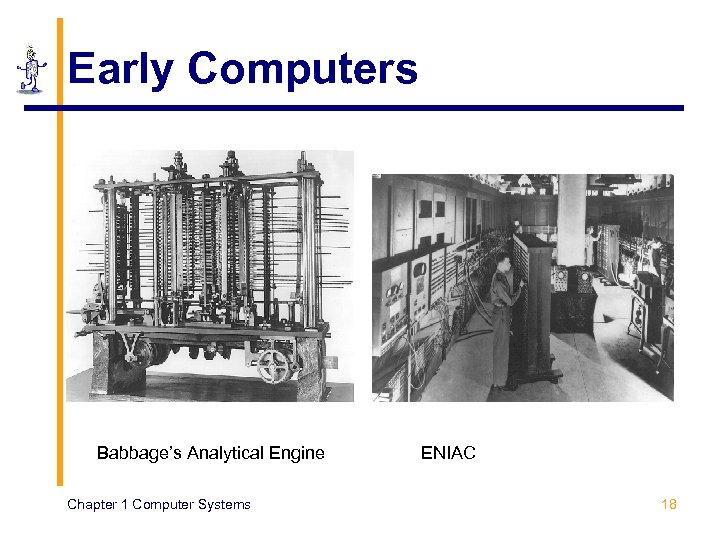Early Computers Babbage’s Analytical Engine Chapter 1 Computer Systems ENIAC 18 