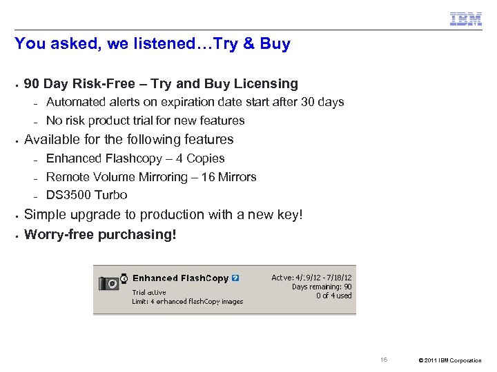 You asked, we listened…Try & Buy § 90 Day Risk-Free – Try and Buy