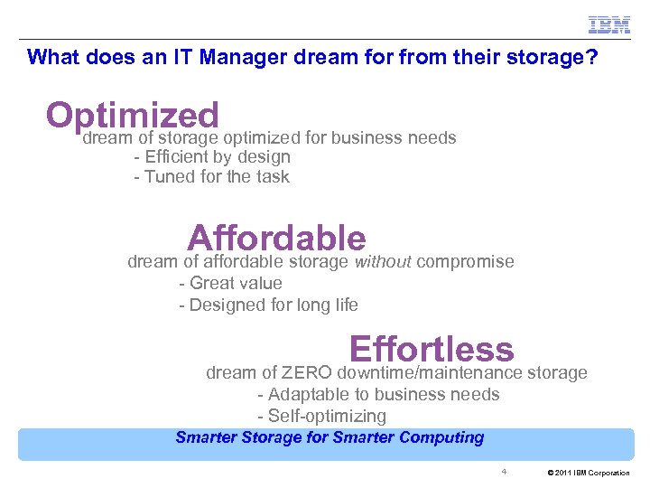 What does an IT Manager dream for from their storage? Optimized optimized for business