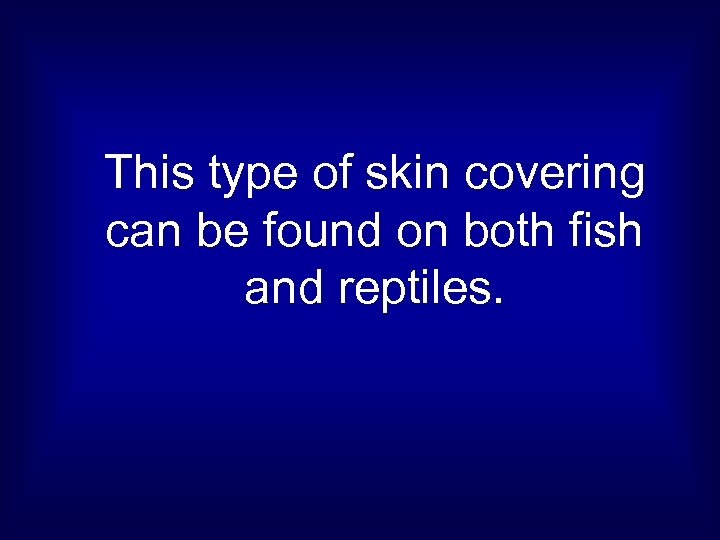 This type of skin covering can be found on both fish and reptiles. 