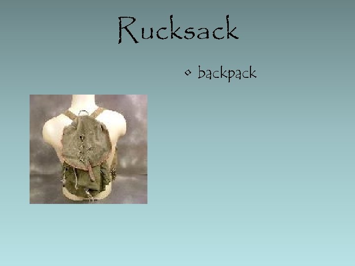 Rucksack • backpack 