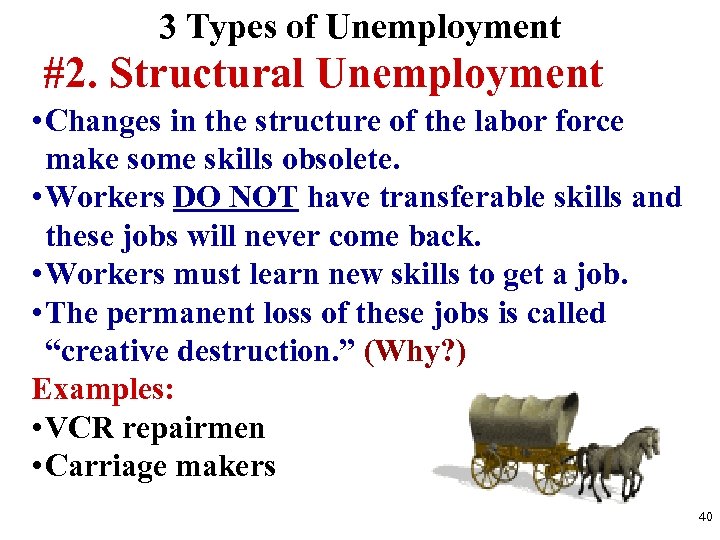 3 Types of Unemployment #2. Structural Unemployment • Changes in the structure of the