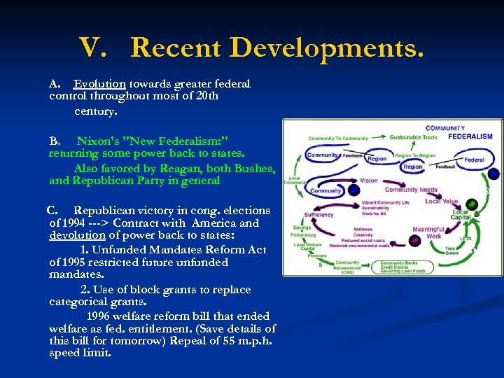 V. Recent Developments. A. Evolution towards greater federal control throughout most of 20 th