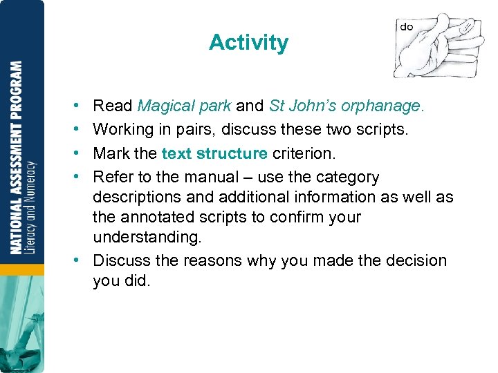 Activity • • Read Magical park and St John’s orphanage. Working in pairs, discuss