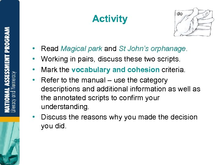 Activity • • Read Magical park and St John’s orphanage. Working in pairs, discuss