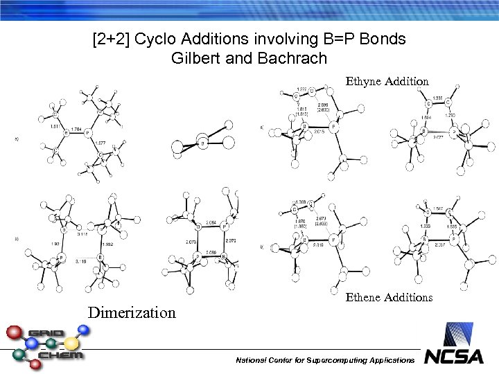 [2+2] Cyclo Additions involving B=P Bonds Gilbert and Bachrach Ethyne Addition Dimerization Ethene Additions