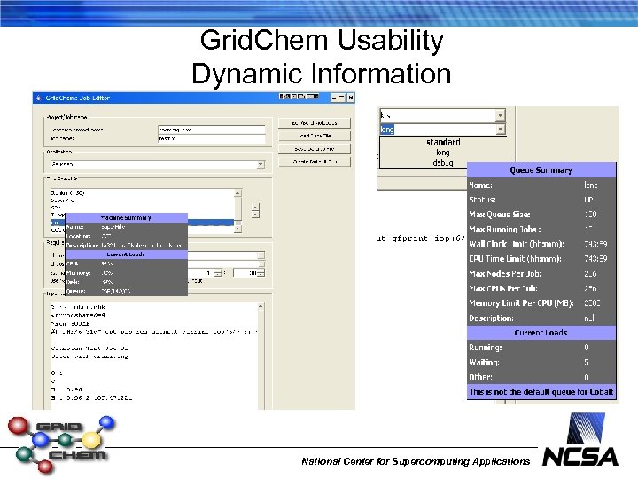 Grid. Chem Usability Dynamic Information National Center for Supercomputing Applications 