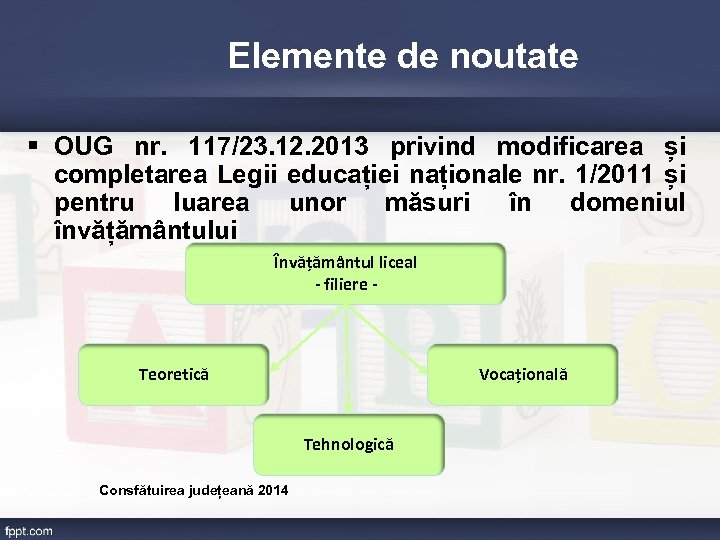 Elemente de noutate § OUG nr. 117/23. 12. 2013 privind modificarea și completarea Legii