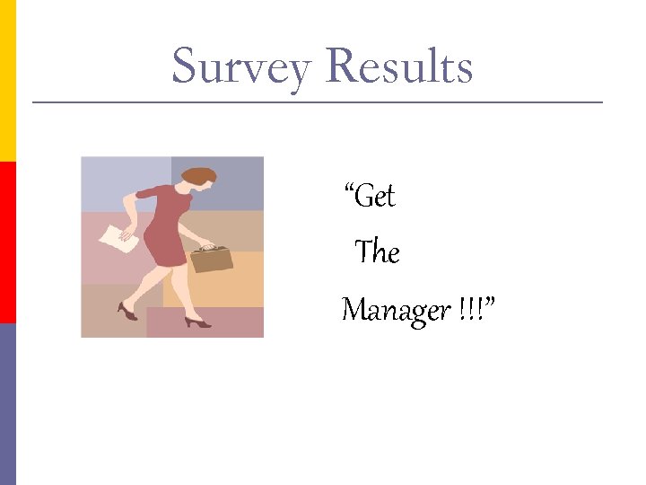 Survey Results “Get The Manager !!!” 