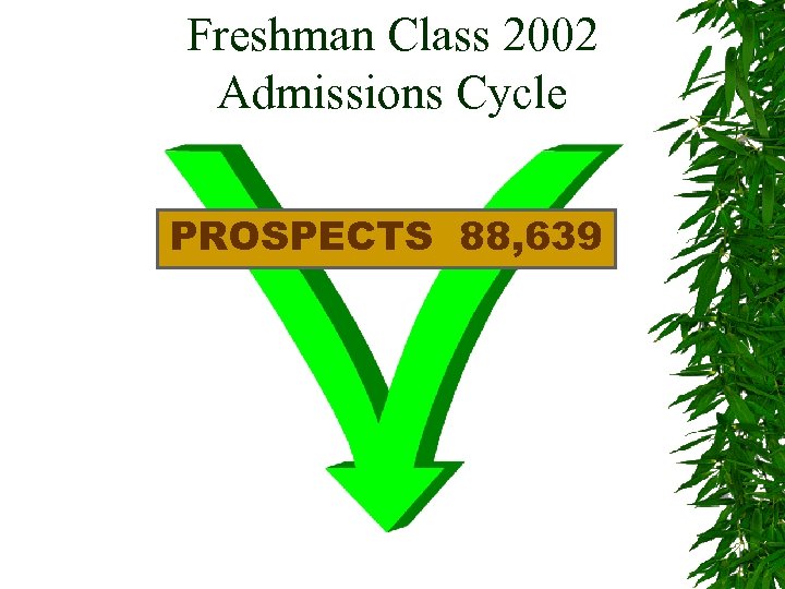 Freshman Class 2002 Admissions Cycle PROSPECTS 88, 639 