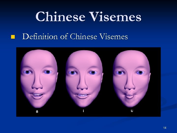 Chinese Visemes n Definition of Chinese Visemes 14 