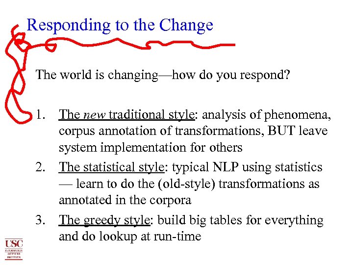 Responding to the Change The world is changing—how do you respond? 1. The new