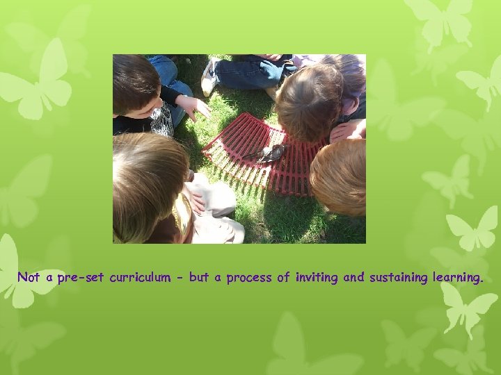 Not a pre-set curriculum - but a process of inviting and sustaining learning. 