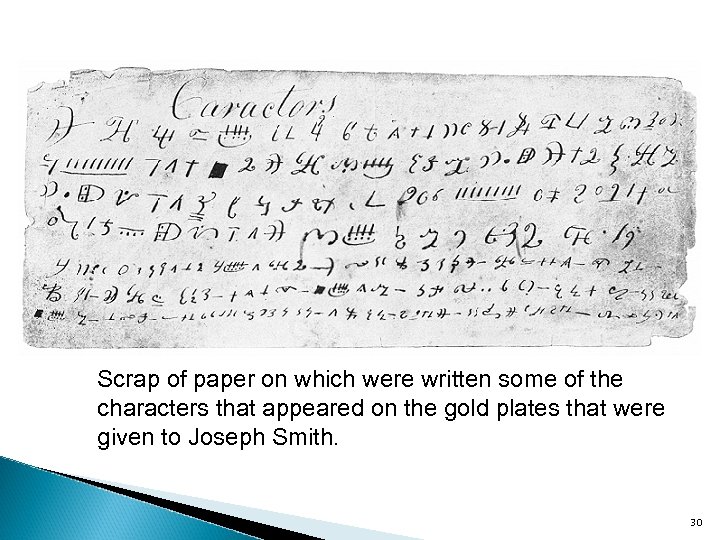 Scrap of paper on which were written some of the characters that appeared on