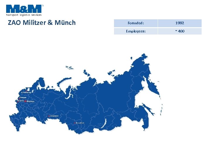 ZAO Militzer & Münch Founded: 1992 Employees: ~ 400 