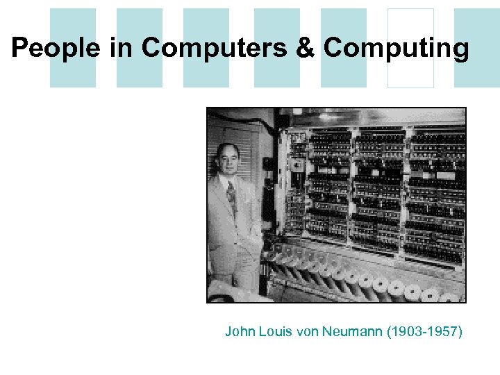 People in Computers & Computing John Louis von Neumann (1903 -1957) 